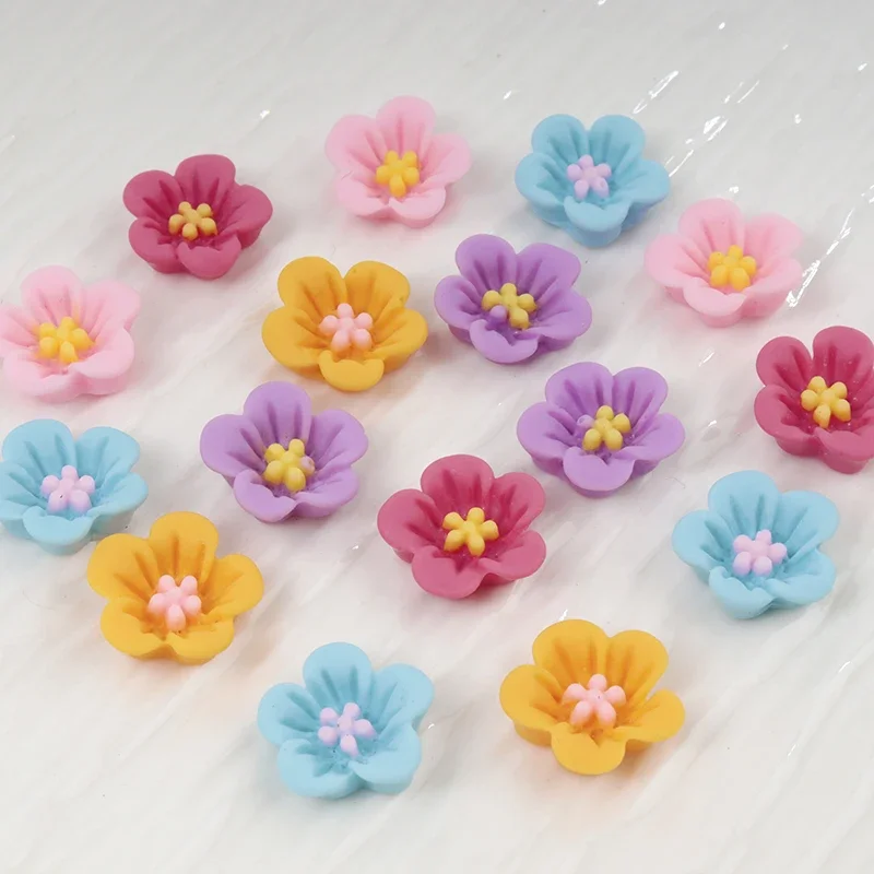 Resin Art Earrings Material - 50pcs มินิดอกไม้เล็บเรซิ่น Patch อุปกรณ์เสริม DIY เรซิ่นหัตถกรรมทําด้วยมือวัสดุ