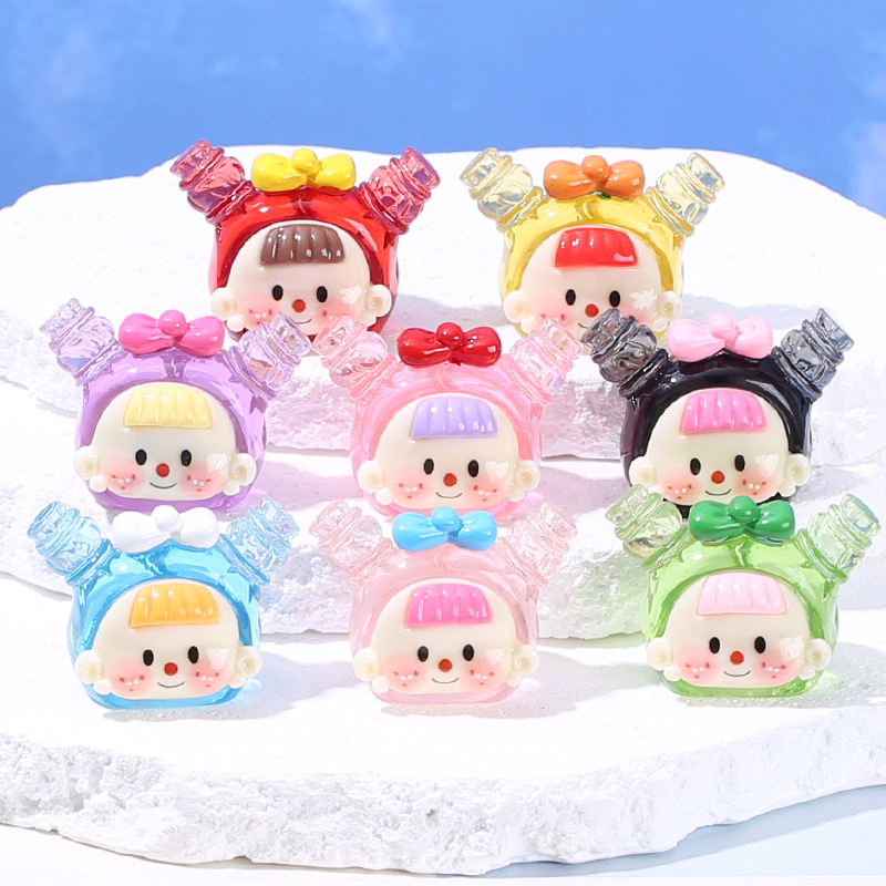 Resin Art Earrings Material - 4ชิ้นใสหัวตุ๊กตาเรซิ่นตกแต่งโทรศัพท์แบบทำมืออุปกรณ์เสริมสำหรับสมุดภาพต่างหูกิ๊บติดผมเครื่องประดับวัสดุศิลปะ