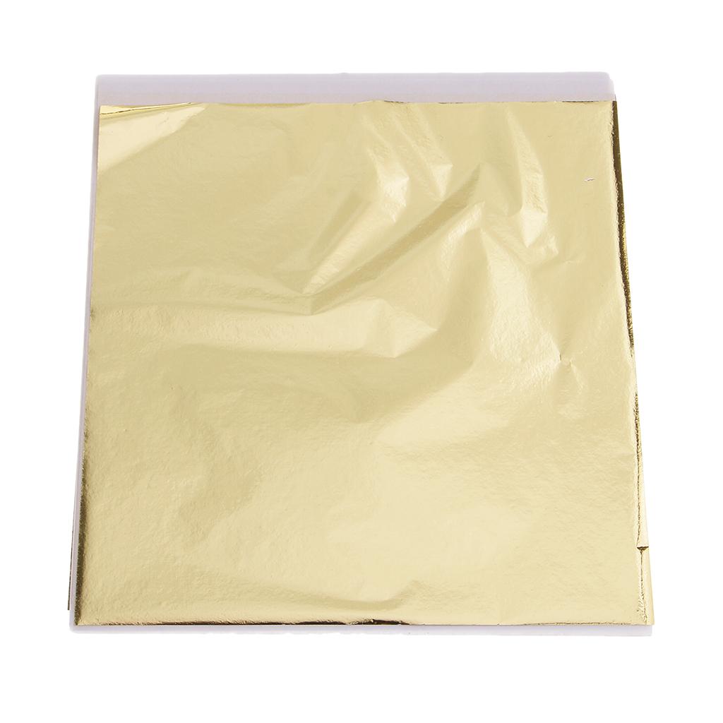 Gold Leaf Foil - แผ่นทองคำเปลว 100 แผ่น ขนาด 14 ซม.
