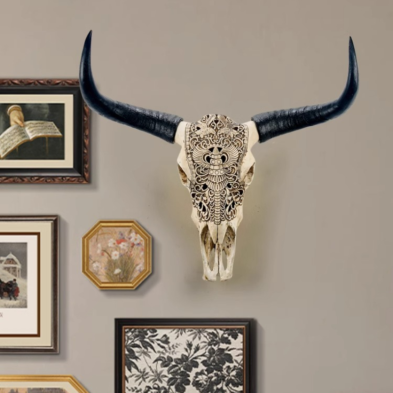 Background Resin Art - เรซิ่น Bull Head Wall ตกแต่ง Retro