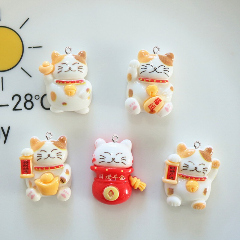 Resin Art Earrings Material - จี้เรซิ่นรูปแมวน่ารักแบบมันเงา 10 ชิ้น สำหรับทำเครื่องประดับแฟชั่น DIY ต่างหู
