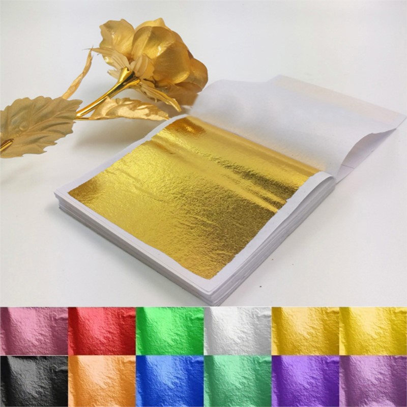 Gold Leaf Foil - แผ่นทองคำแท้ 24K จำนวน 100 แผ่น สำหรับตกแต่งอาหาร