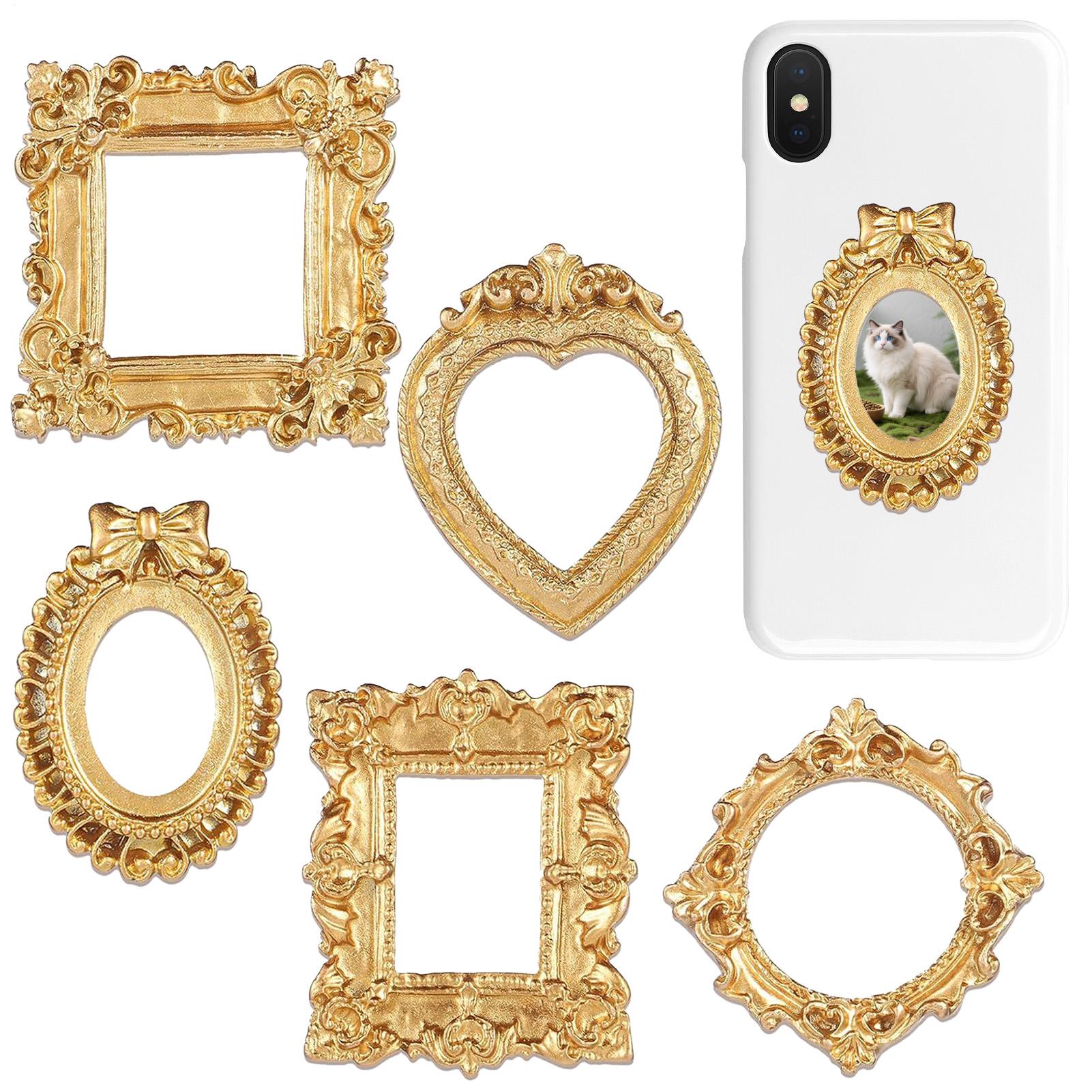 Background Resin Art - กรอบรูปวินเทจสีทอง 5/9 ชิ้น ของตกแต่งบ้าน ฉากถ่ายภาพ ของประดับตกแต่ง