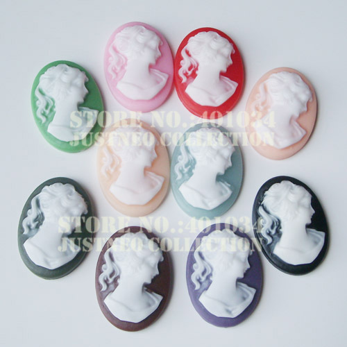 Resin Art Sculptures - Art Deco สไตล์วินเทจเรซิ่น Cameo ดอกไม้ Cabochons