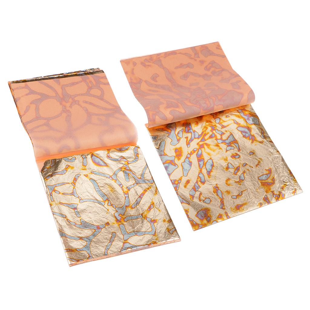 Gold Leaf Foil - แผ่นทองคำเปลวเทียมหลากสี แผ่นฟอยล์งานฝีมือ แผ่นทองแดงสี่เหลี่ยมสำหรับตกแต่งเฟอร์นิเจอร์และผนัง