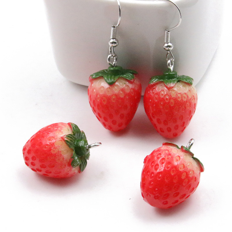 SG04 ชุด 5 ชิ้น จี้รูปผลไม้สตร - Resin Art Earrings Material บทวิจารณ์และราคา