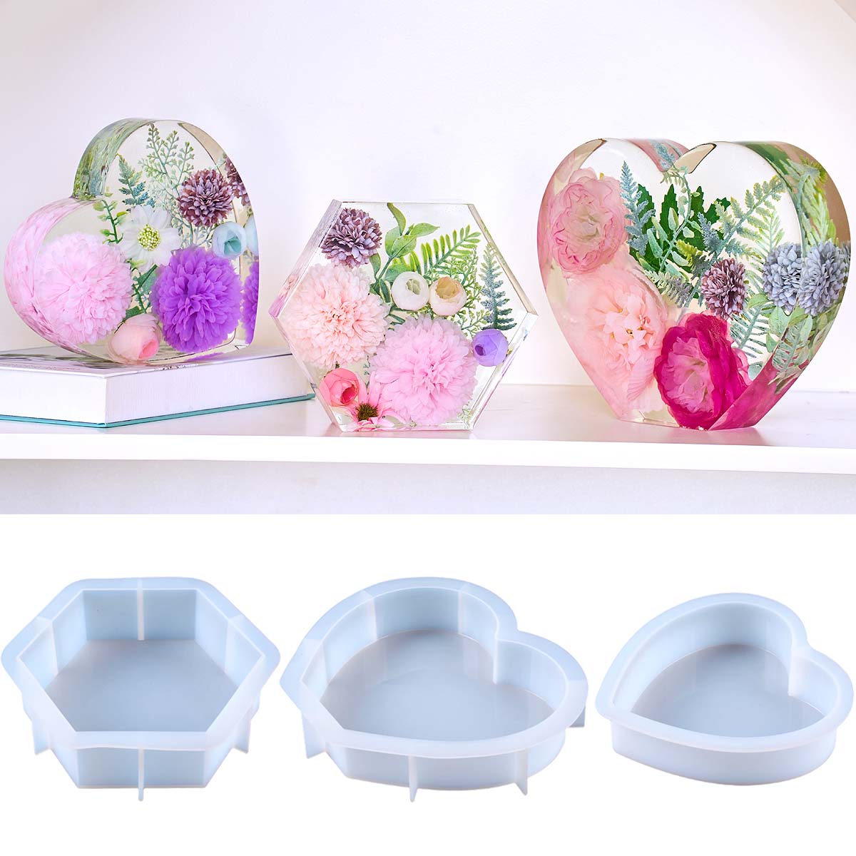 แม่พิมพ์ซิลิโคนรูปหัวใจขนาดใหญ - Resin Art Mould บทวิจารณ์และราคา