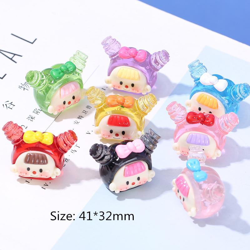4ชิ้นใสหัวตุ๊กตาเรซิ่นตกแต่งโท - Resin Art Earrings Material บทวิจารณ์และราคา