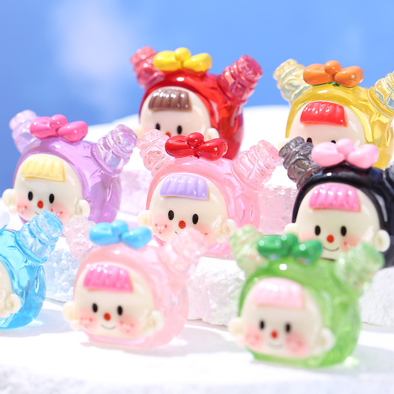 4ชิ้นใสหัวตุ๊กตาเรซิ่นตกแต่งโท - Resin Art Earrings Material บทวิจารณ์และราคา