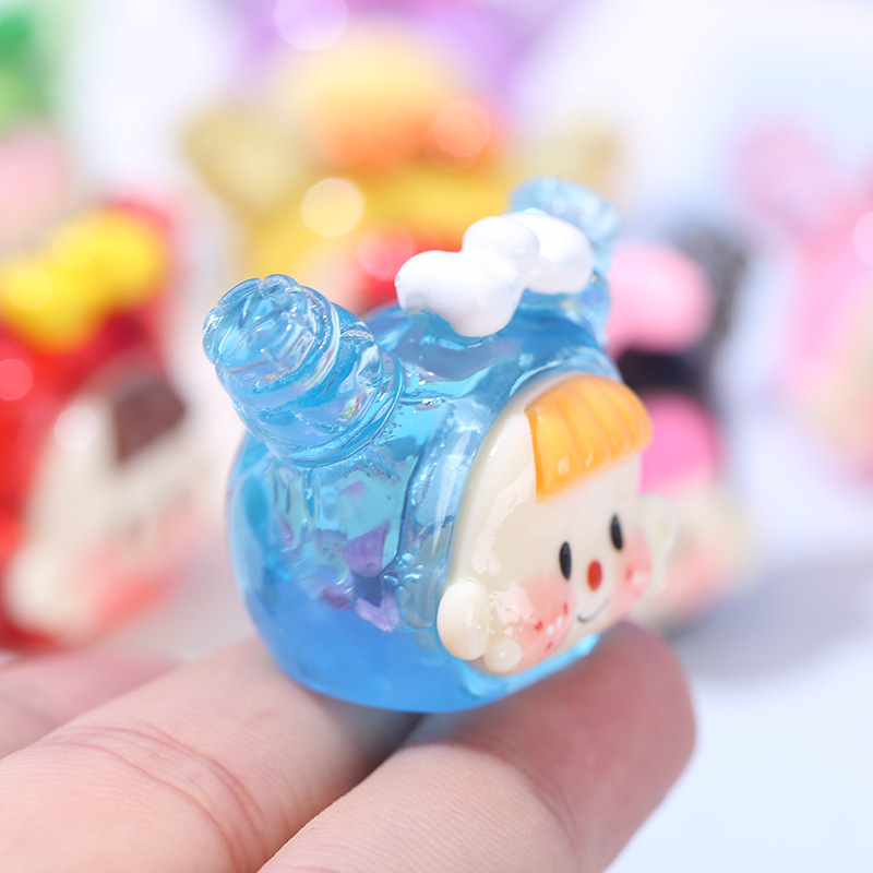 4ชิ้นใสหัวตุ๊กตาเรซิ่นตกแต่งโท - Resin Art Earrings Material บทวิจารณ์และราคา