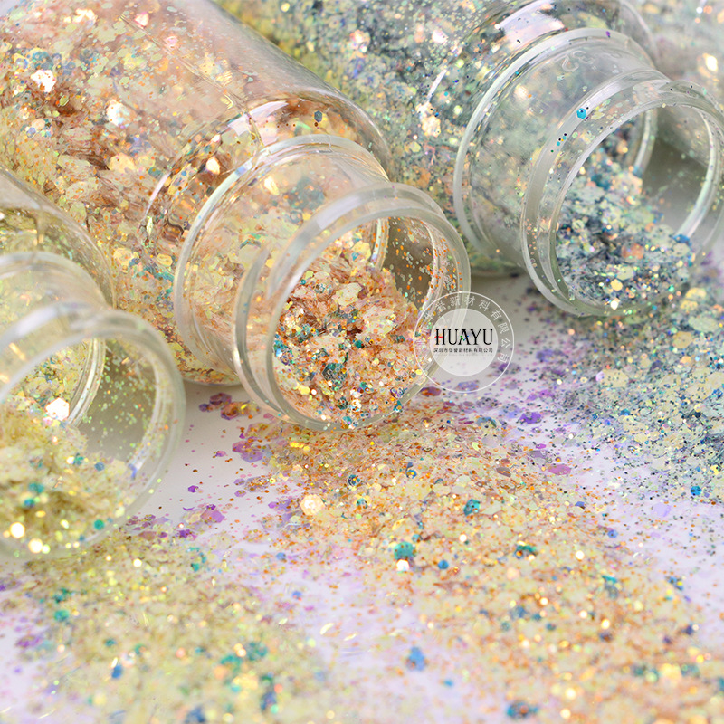 กลิตเตอร์โฮโลแกรมแบบผสม – เกล็ - Mica Flake Resin บทวิจารณ์และราคา