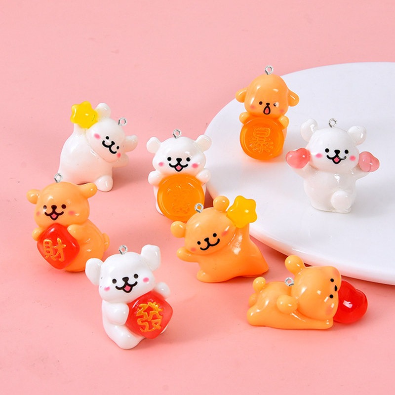 ชาร์มเรซิ่นรูปสุนัขการ์ตูน 5 ช - Resin Art Earrings Material บทวิจารณ์และราคา