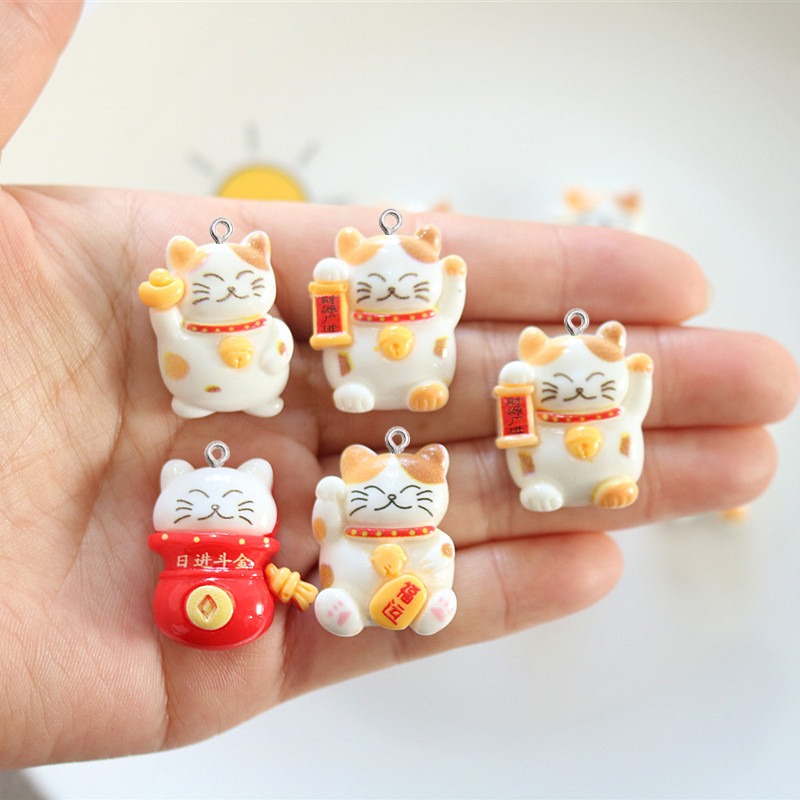 จี้เรซิ่นรูปแมวน่ารักแบบมันเงา - Resin Art Earrings Material บทวิจารณ์และราคา