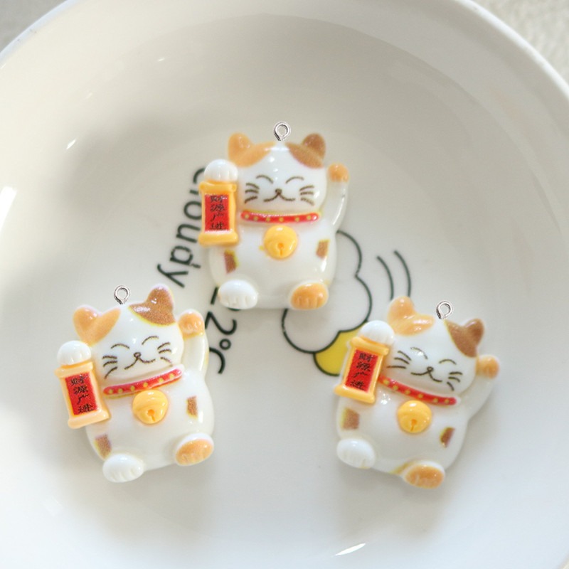จี้เรซิ่นรูปแมวน่ารักแบบมันเงา - Resin Art Earrings Material บทวิจารณ์และราคา