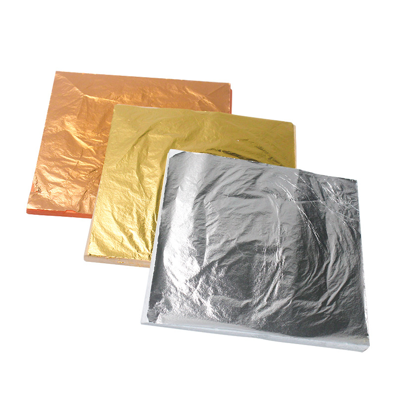 14X14ซม.100Pcs เงาทองเงินทองแด - Gold Leaf Foil บทวิจารณ์และราคา