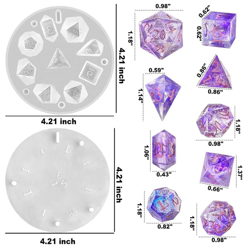 DIY DND Sharp Edge ลูกเต๋าแม่พ - Resin Art Mould บทวิจารณ์และราคา