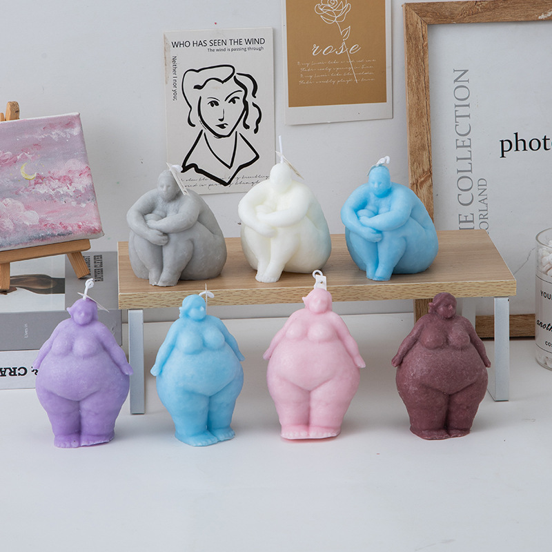 3D ผู้หญิงอ้วน/ชายภาพเทียนแม่พ - Resin Art Sculptures บทวิจารณ์และราคา
