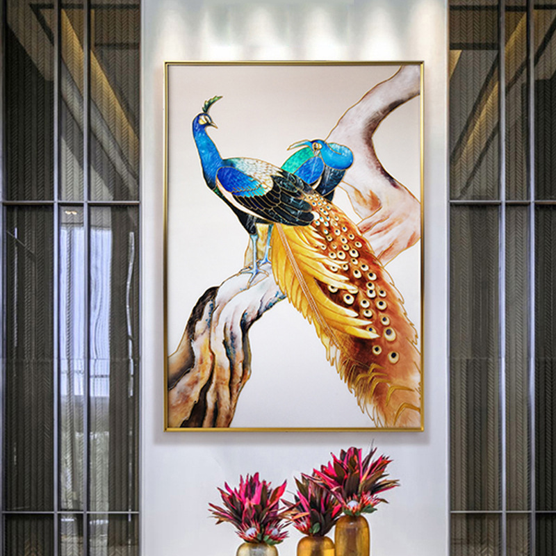 ภาพวาดติดผนังรูปนกยูงคู่ งานศิ - Background Resin Art บทวิจารณ์และราคา