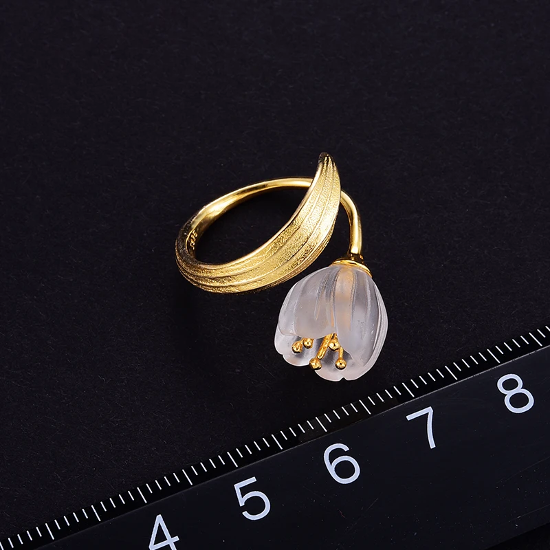 แหวนเปิดใบรูปดอกไม้หุบเขาสีทอง - Gold Leaf Foil บทวิจารณ์และราคา