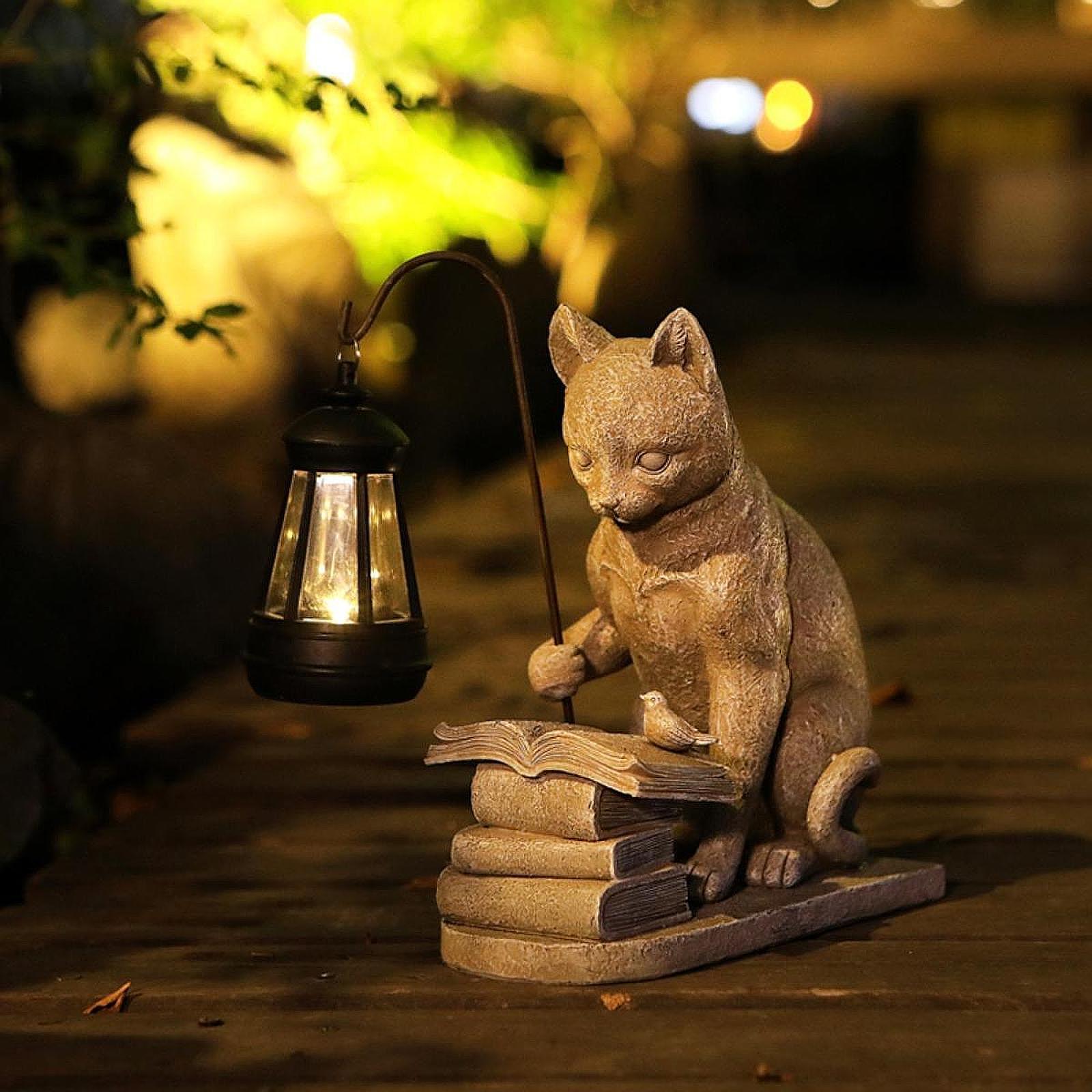 รูปปั้นแมวพลังงานแสงอาทิตย์ขนา - Resin Art Sculptures บทวิจารณ์และราคา