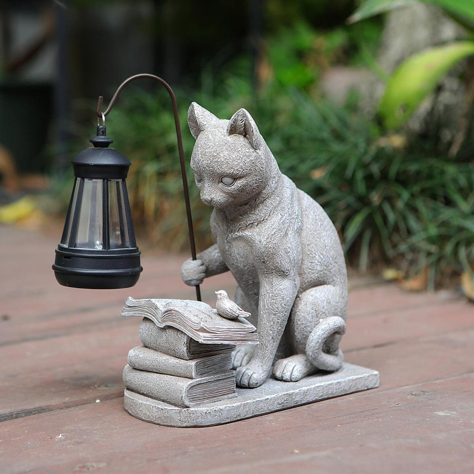 รูปปั้นแมวพลังงานแสงอาทิตย์ขนา - Resin Art Sculptures บทวิจารณ์และราคา