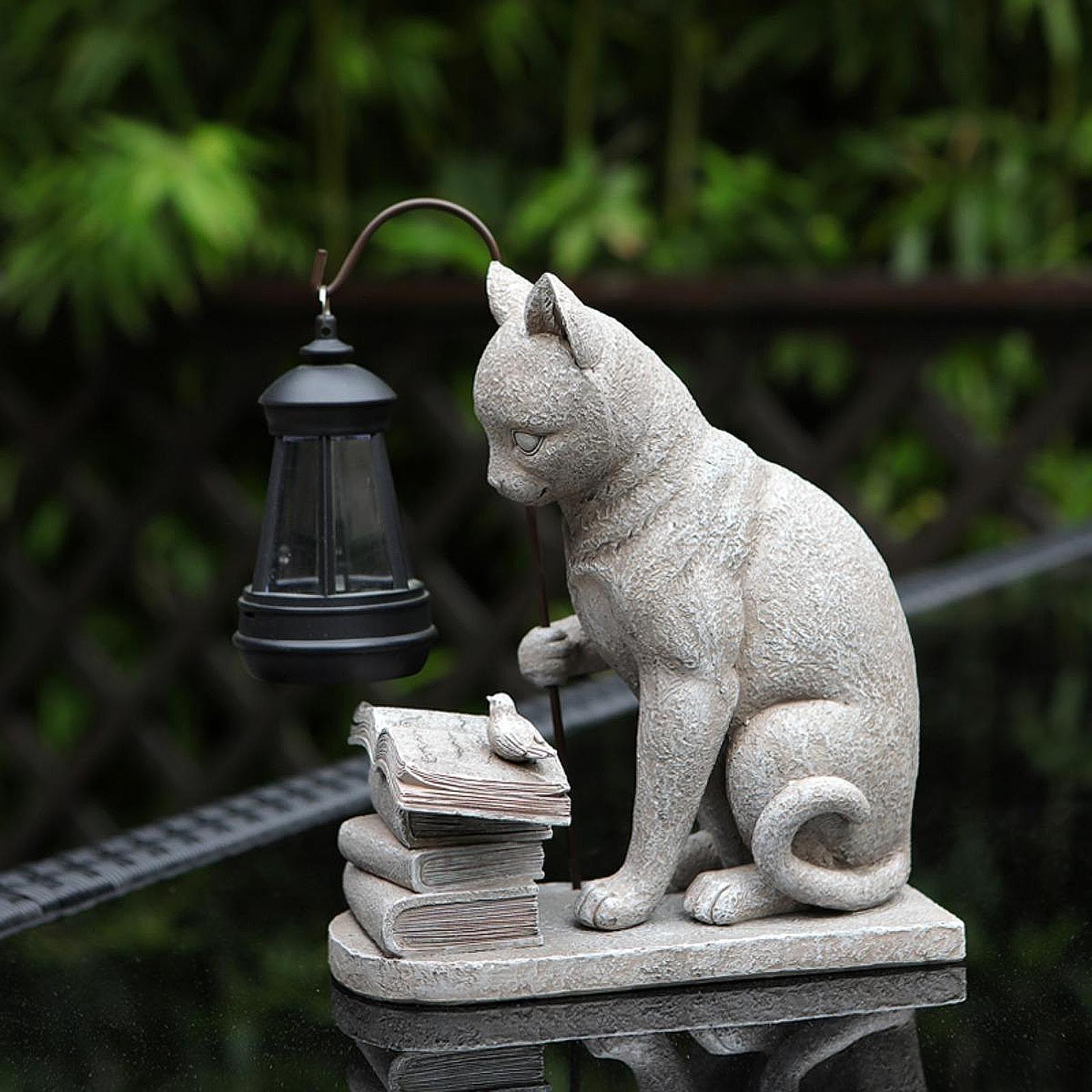 รูปปั้นแมวพลังงานแสงอาทิตย์ขนา - Resin Art Sculptures บทวิจารณ์และราคา