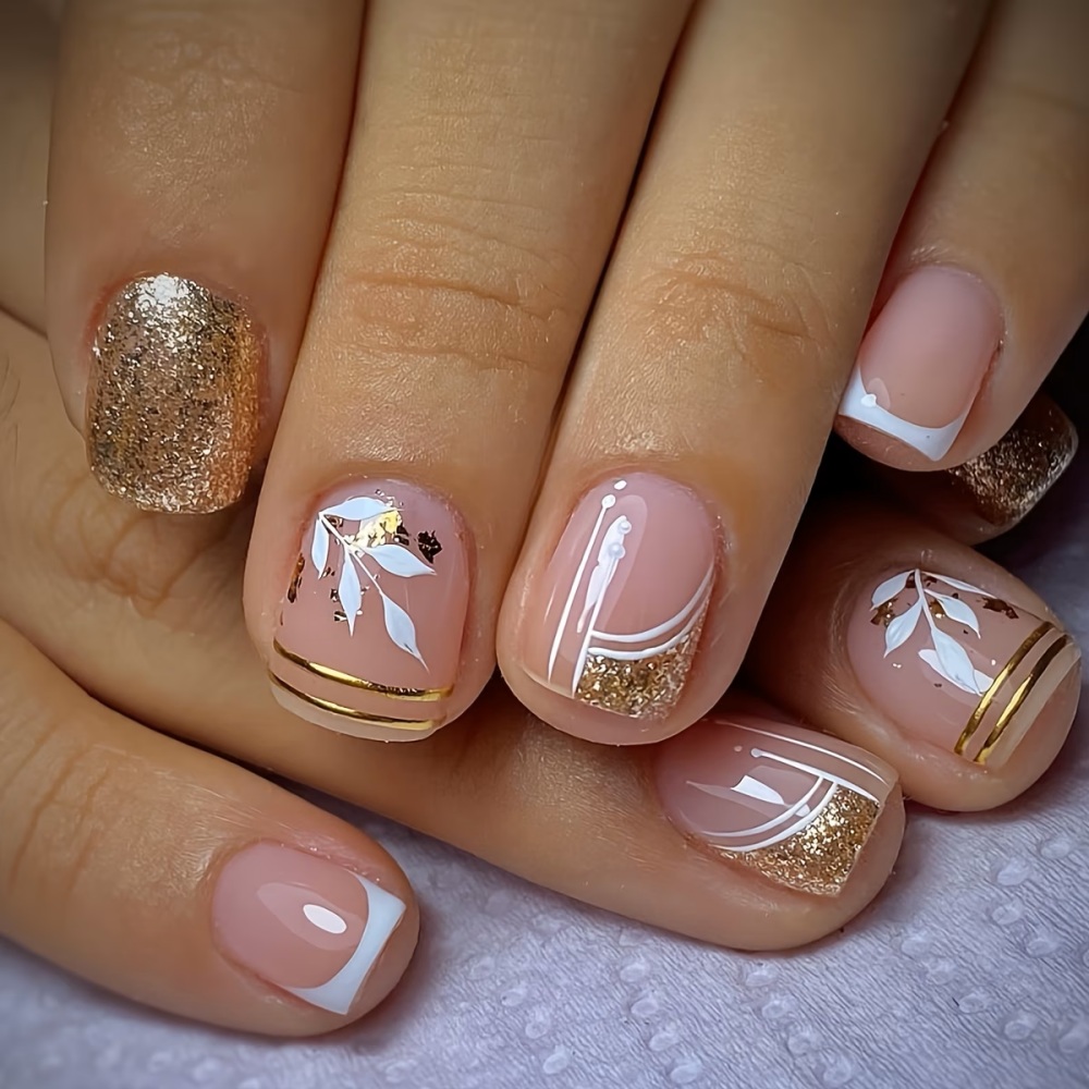 เล็บปลอมแบบกดติดทรงสี่เหลี่ยมส - Gold Leaf Foil บทวิจารณ์และราคา