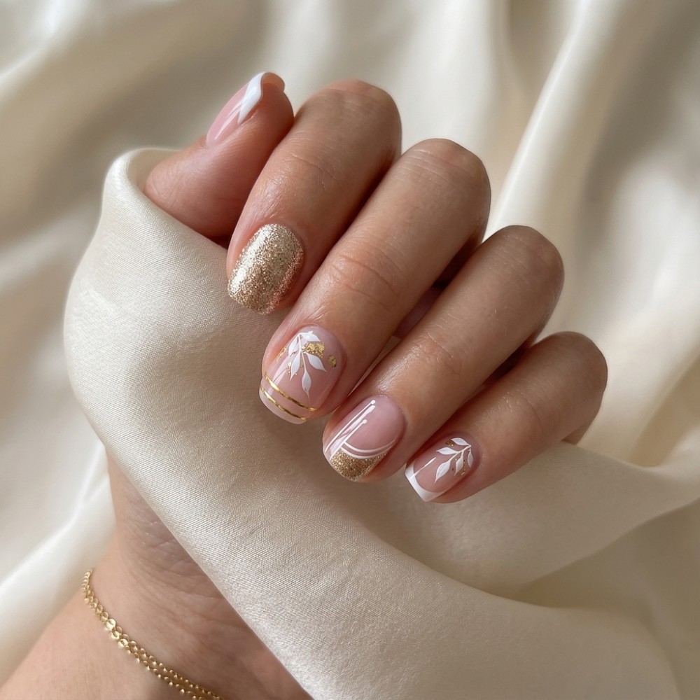 เล็บปลอมแบบกดติดทรงสี่เหลี่ยมส - Gold Leaf Foil บทวิจารณ์และราคา
