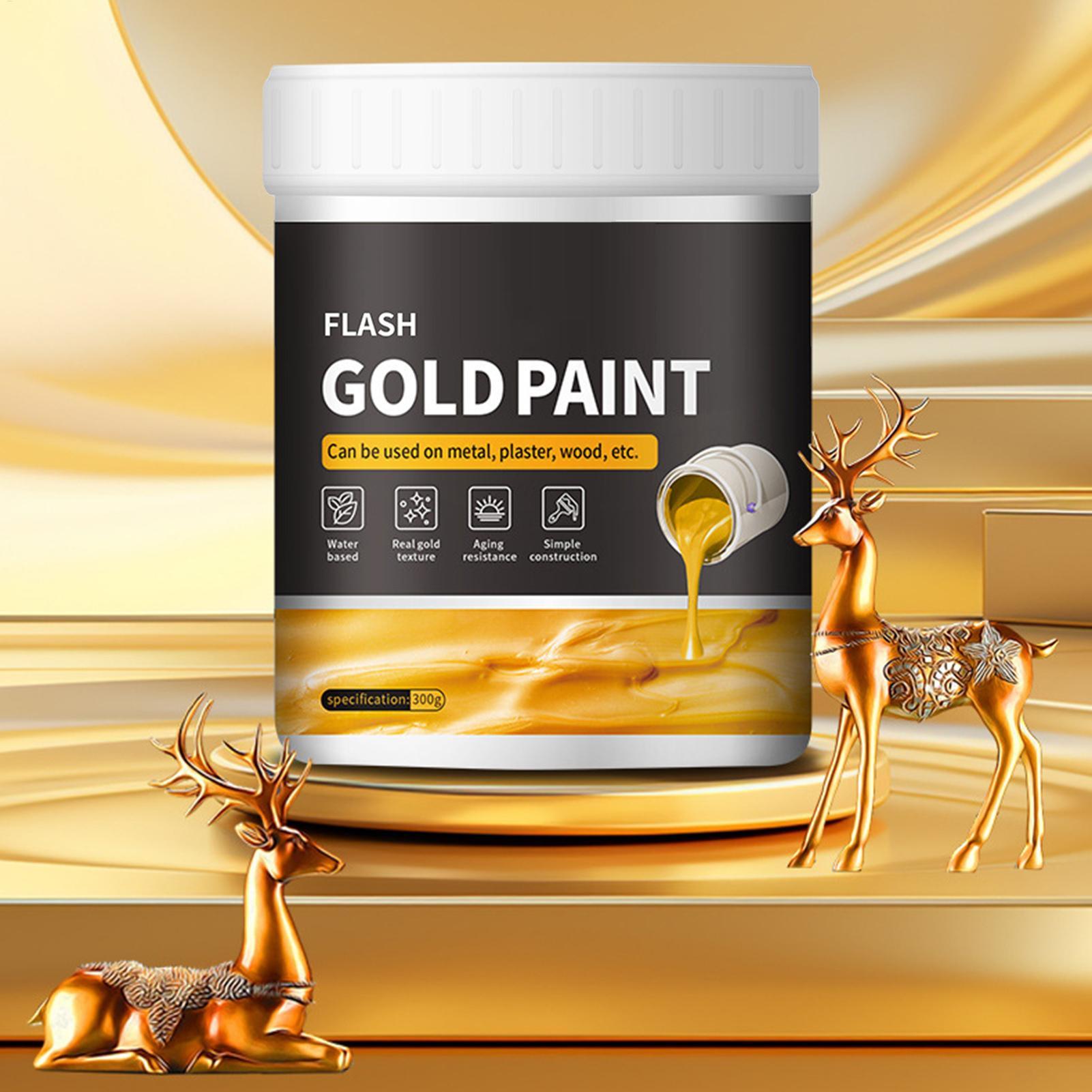สีทองเหลืองชนิดน้ำ 300 กรัม สี - Gold Leaf Foil บทวิจารณ์และราคา