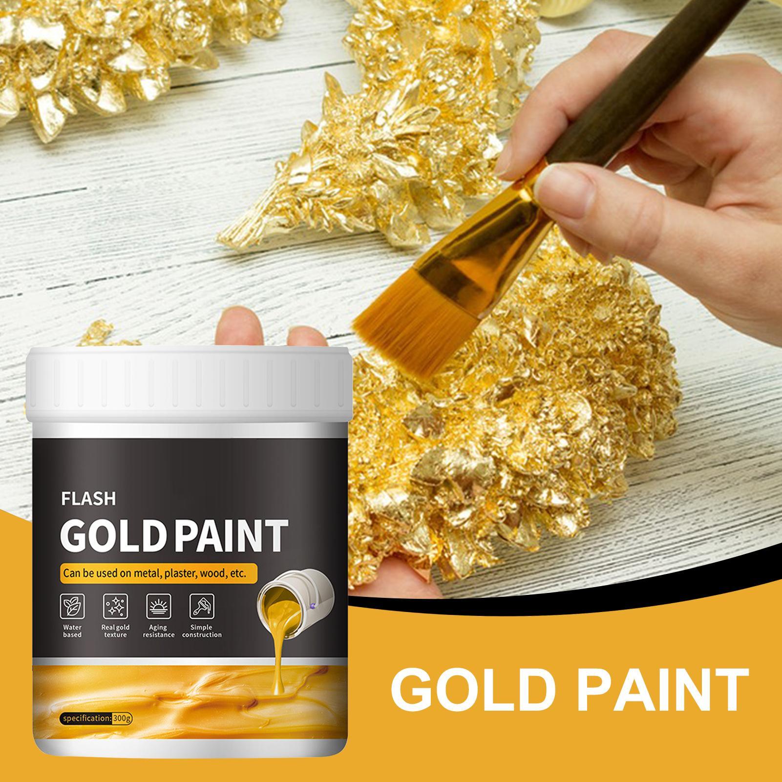 สีทองเหลืองชนิดน้ำ 300 กรัม สี - Gold Leaf Foil บทวิจารณ์และราคา