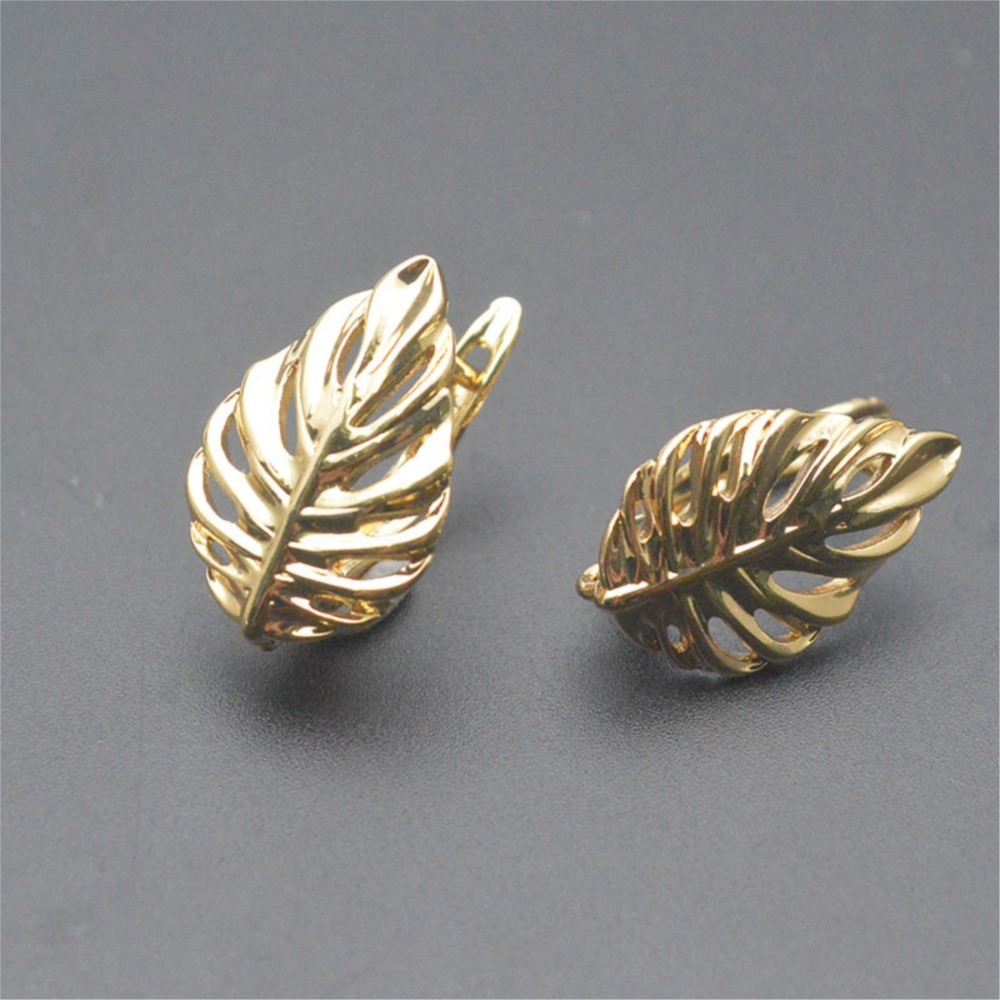 ต่างหูแบบตะขอเกี่ยวรูปใบไม้ ชุ - Gold Leaf Foil บทวิจารณ์และราคา