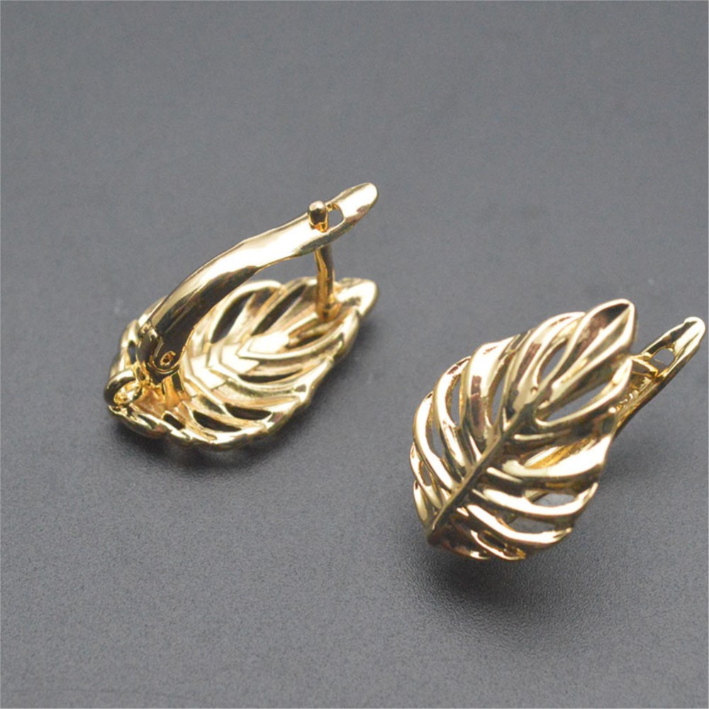 ต่างหูแบบตะขอเกี่ยวรูปใบไม้ ชุ - Gold Leaf Foil บทวิจารณ์และราคา